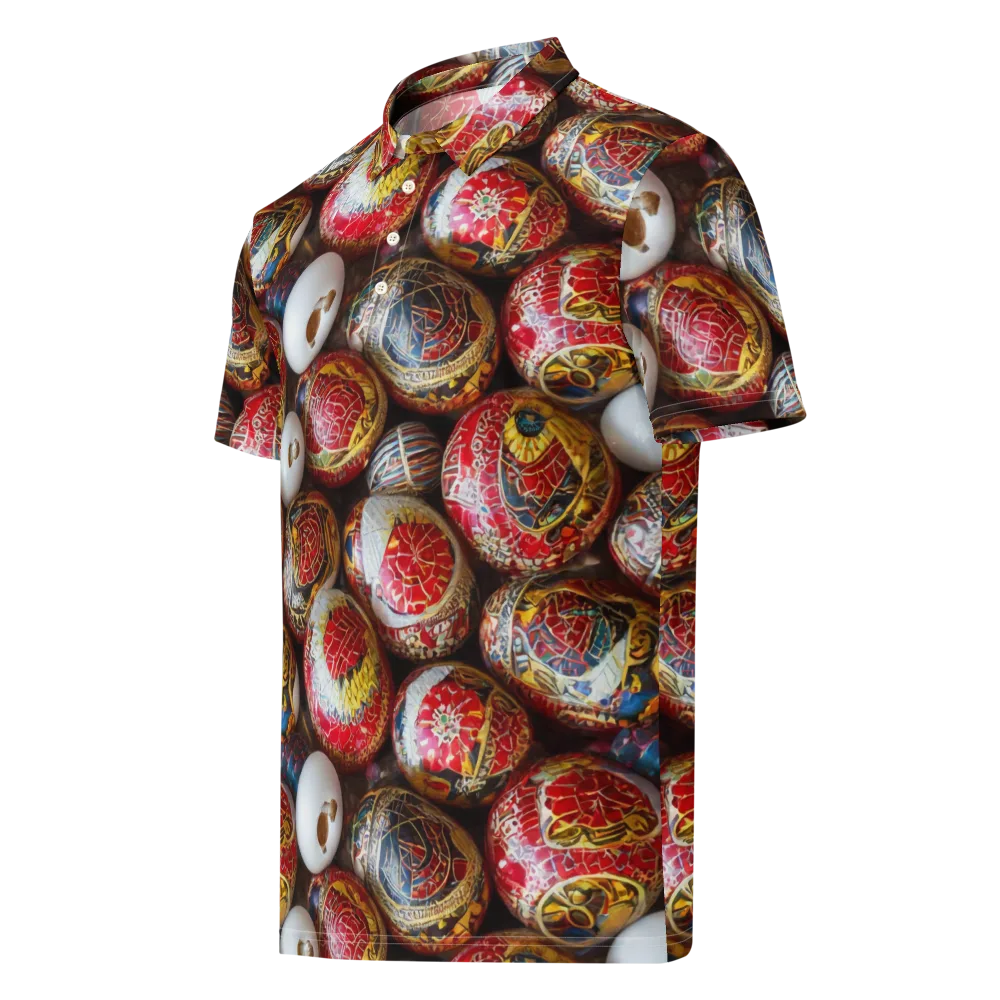Crimson Carnival on Men's Slim Fit Polo Shirt — Left Front
