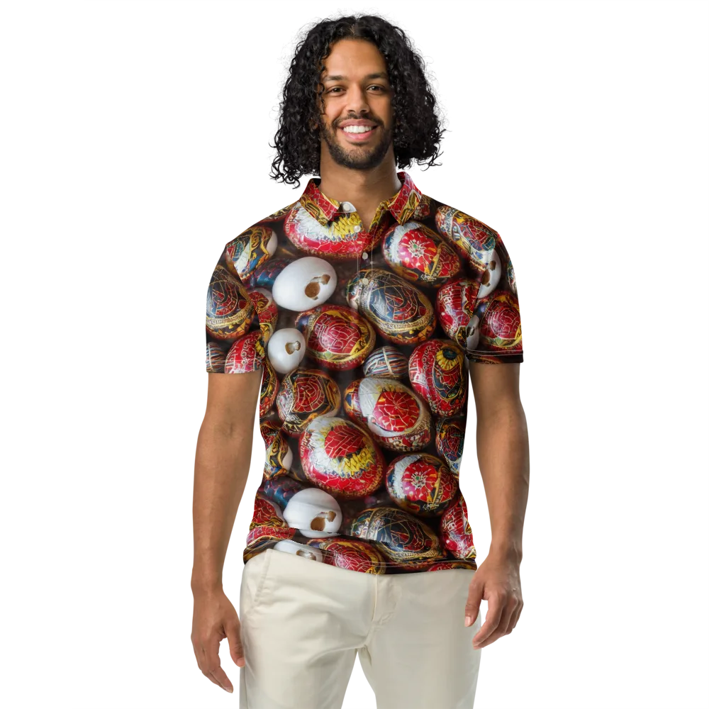Crimson Carnival on Men's Slim Fit Polo Shirt — Front