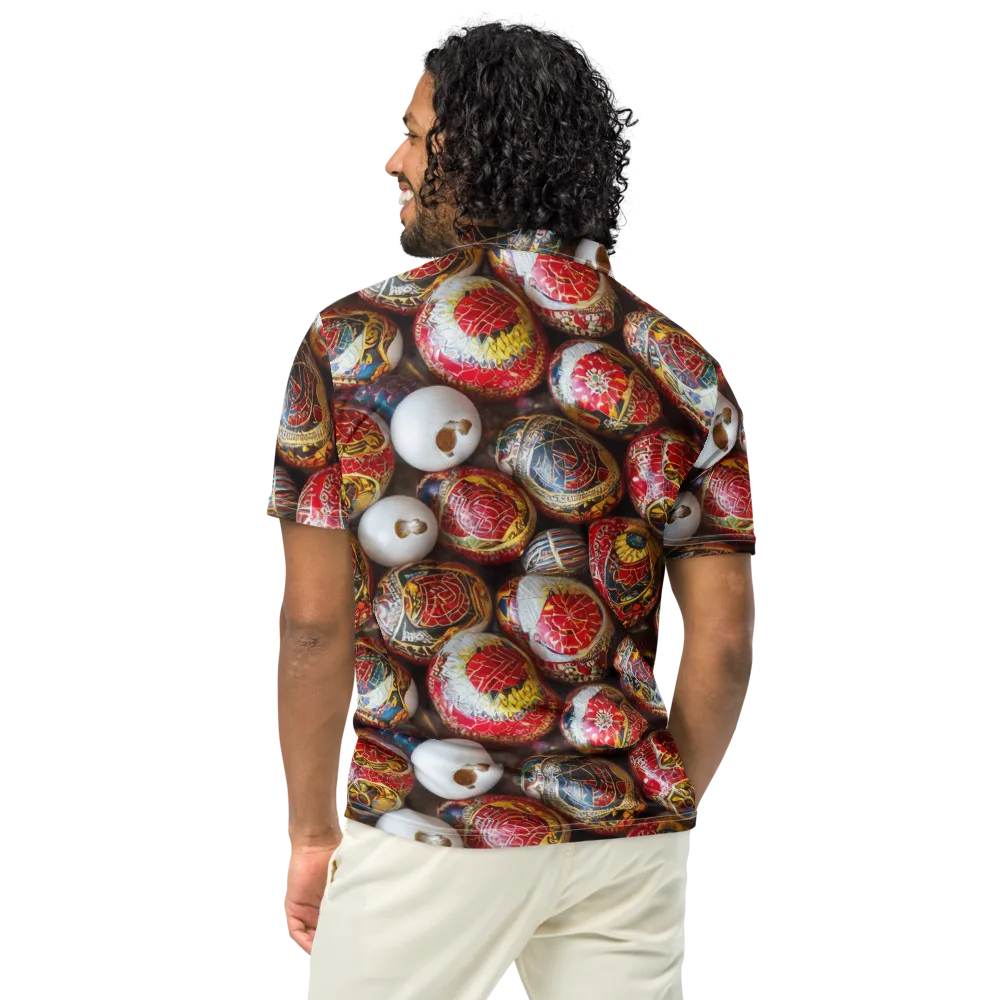 Crimson Carnival on Men's Slim Fit Polo Shirt — Back