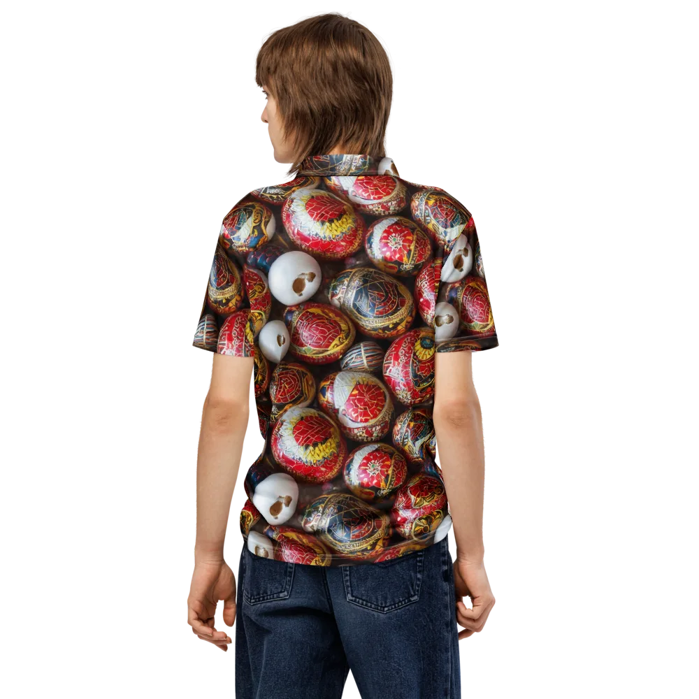 Crimson Carnival on Men's Slim Fit Polo Shirt — Back