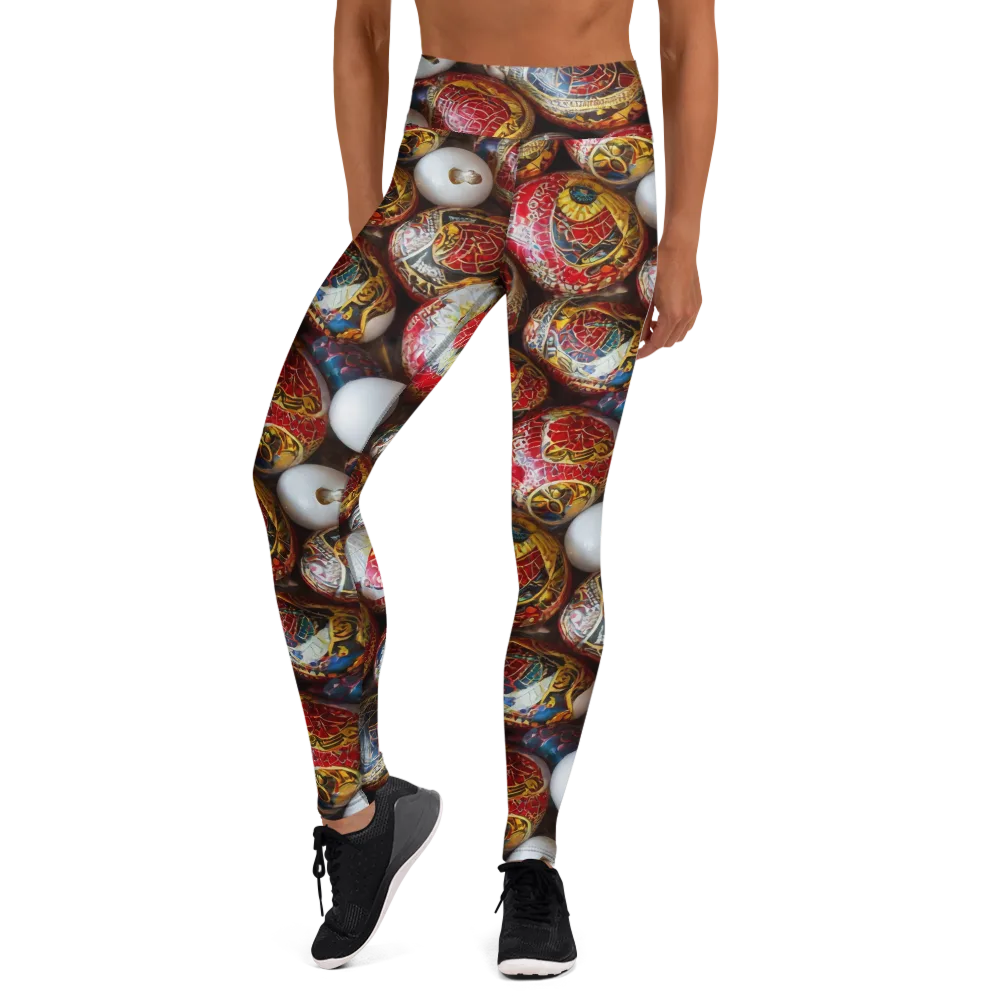 Crimson Carnival on Yoga Leggings — Front