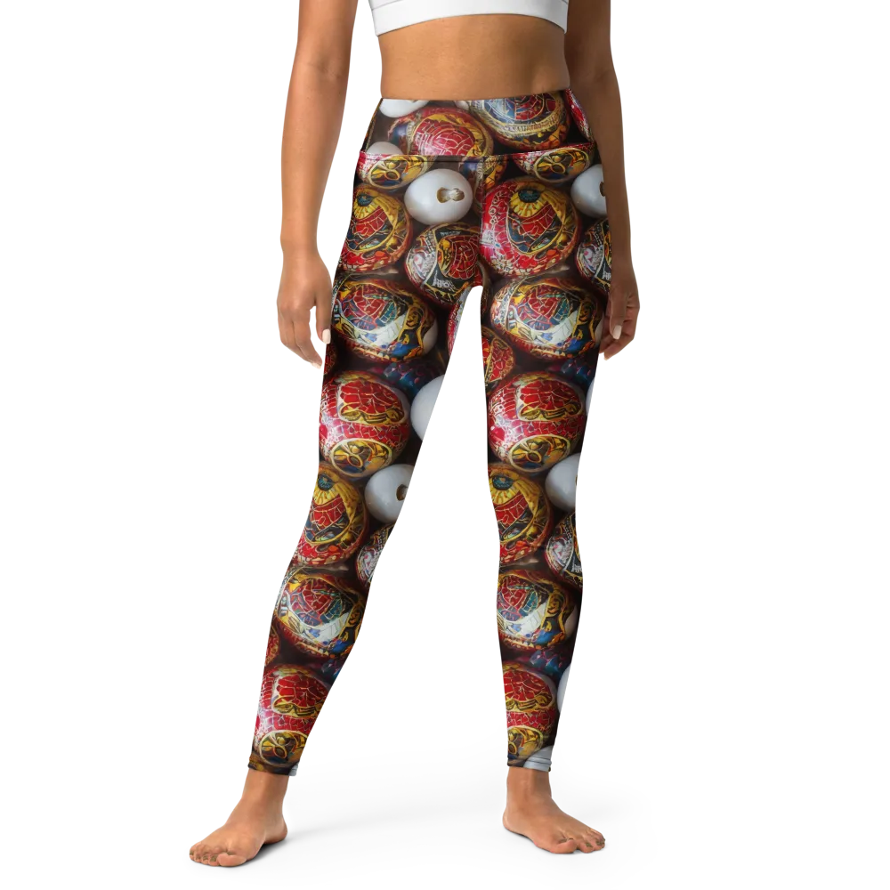 Crimson Carnival on Yoga Leggings — Front