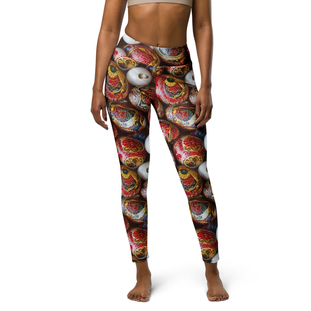 Crimson Carnival on Yoga Leggings — Front