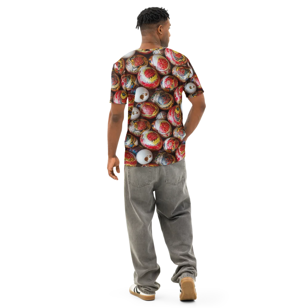 Crimson Carnival on Men's Cotton Crew Neck T-Shirt — Back