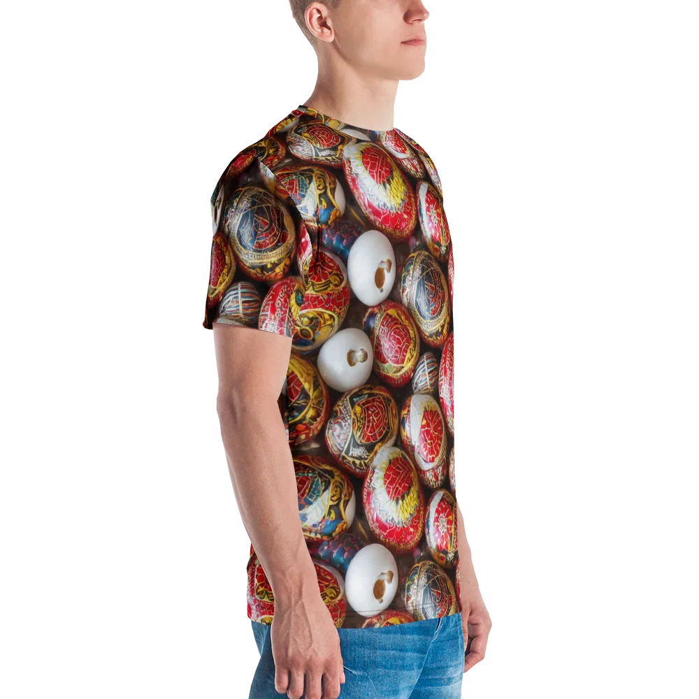 Crimson Carnival on Men's Crew Neck T-Shirt — Right
