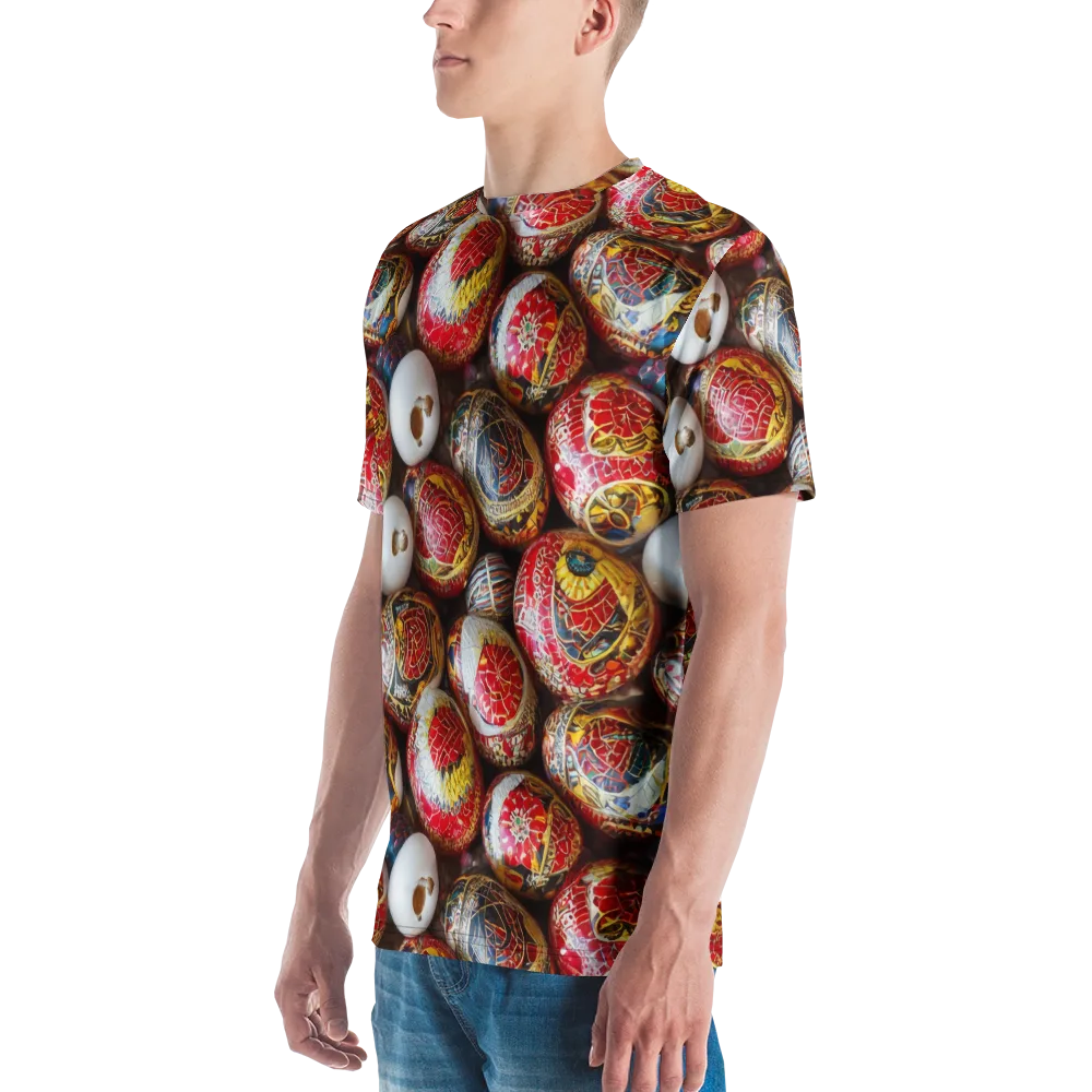Crimson Carnival on Men's Crew Neck T-Shirt — Left