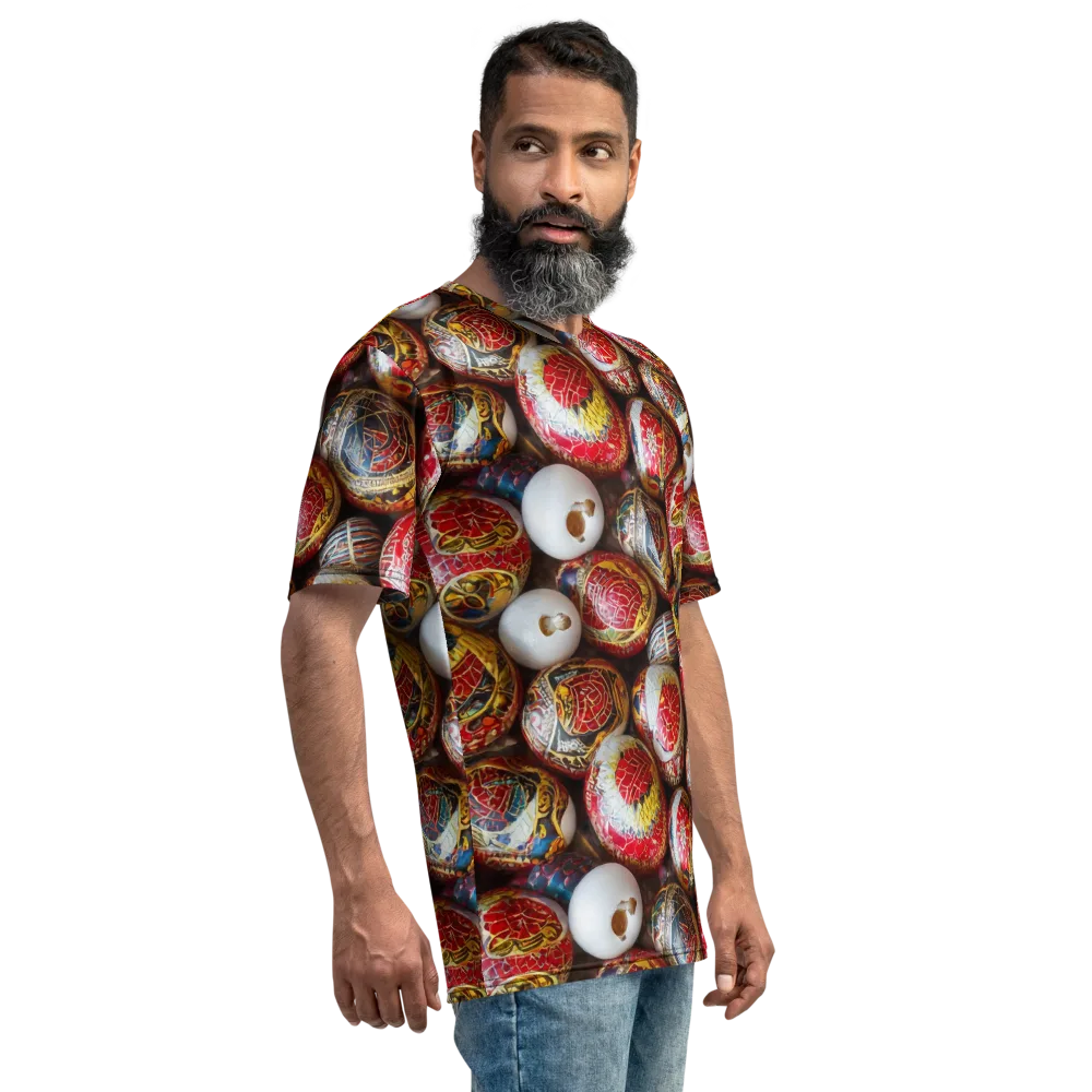 Crimson Carnival on Men's Crew Neck T-Shirt — Right