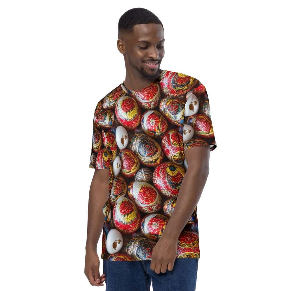 Crimson Carnival on Men's Crew Neck T-Shirt — Left