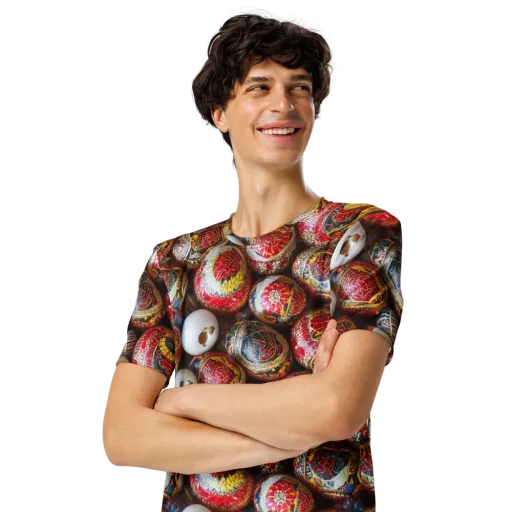 Crimson Carnival on a Men's Crew Neck T-Shirt