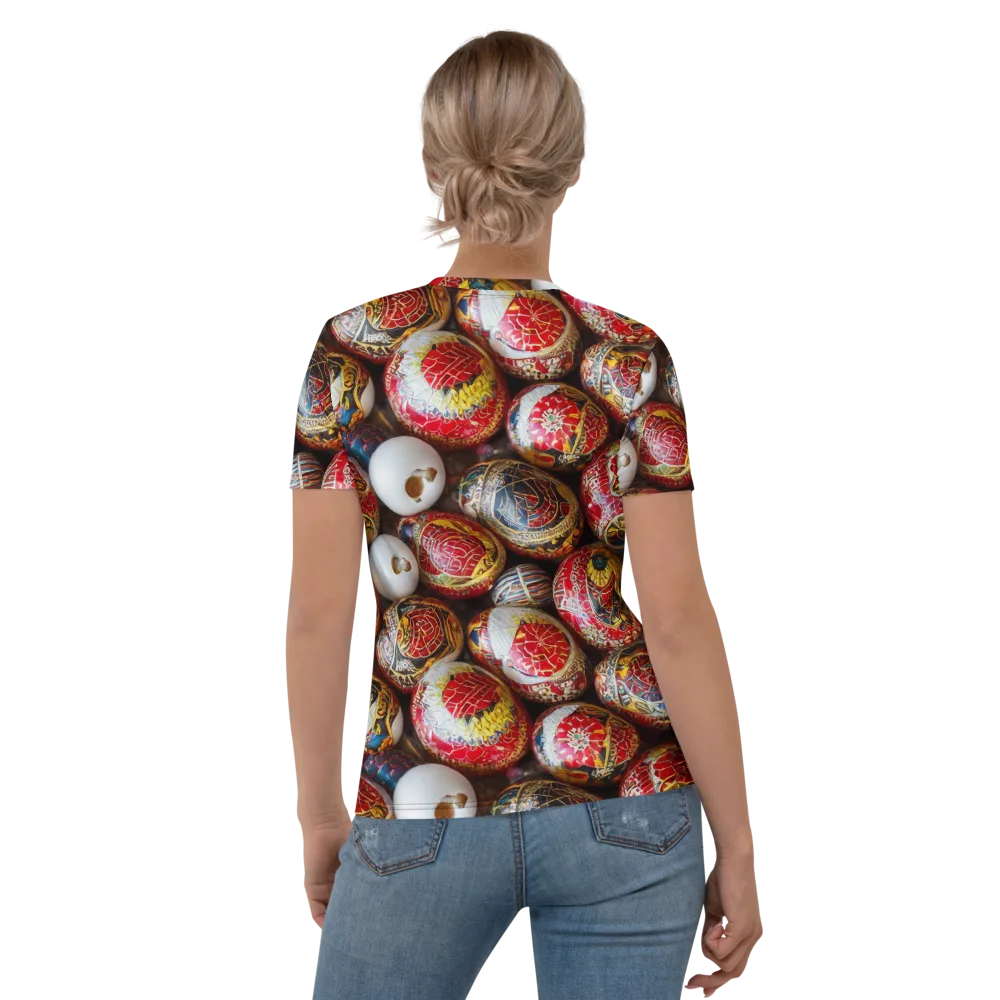 Crimson Carnival on Women's Crew Neck T-Shirt — Back