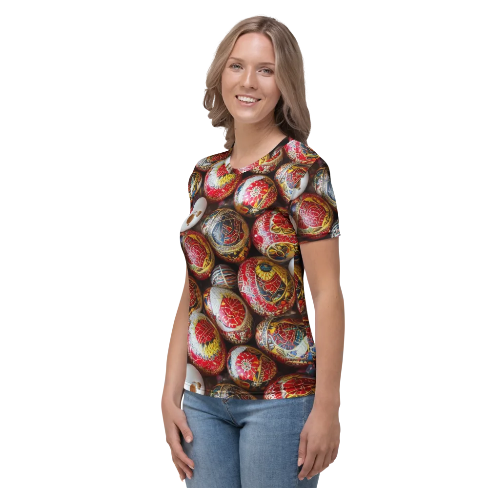 Crimson Carnival on Women's Crew Neck T-Shirt — Left