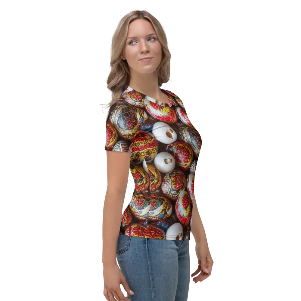 Crimson Carnival on Women's Crew Neck T-Shirt — Right