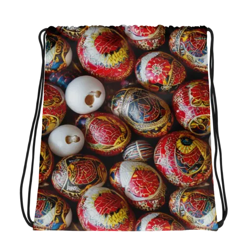 Crimson Carnival on a Drawstring Bag