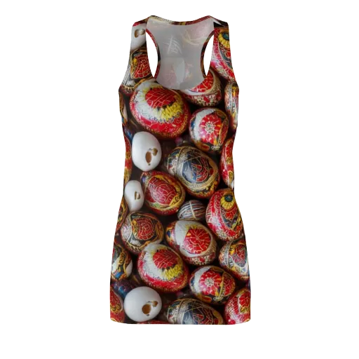Crimson Carnival on a Racerback Dress