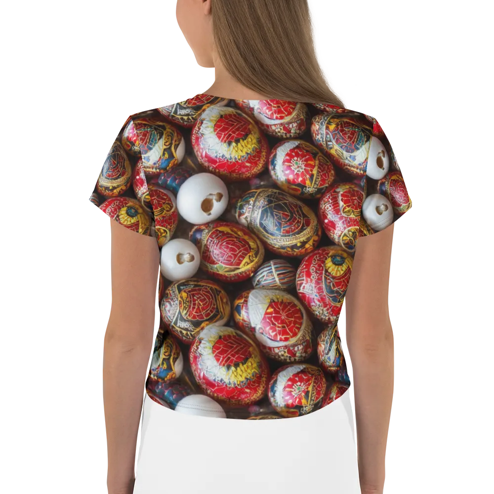 Crimson Carnival on Crop Tee — Back