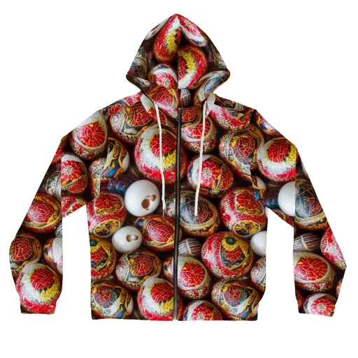 Crimson Carnival on a Women's Full-Zip Hoodie