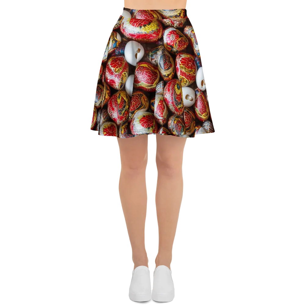 Crimson Carnival on Skater Skirt — Front