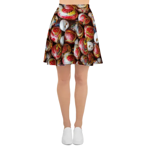 Crimson Carnival on a Skater Skirt