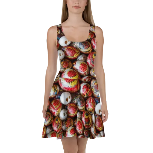 Crimson Carnival on a Skater Dress