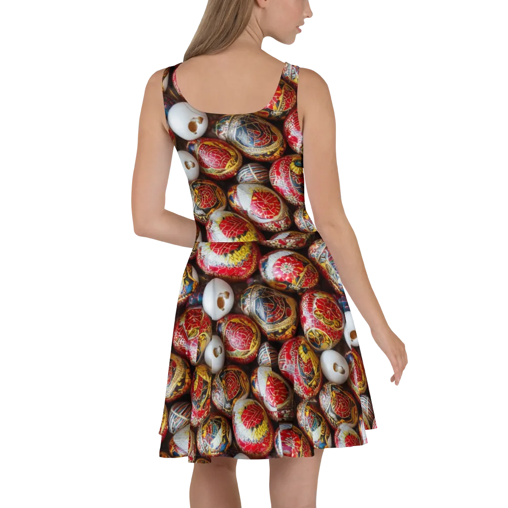 Crimson Carnival on Skater Dress — Back