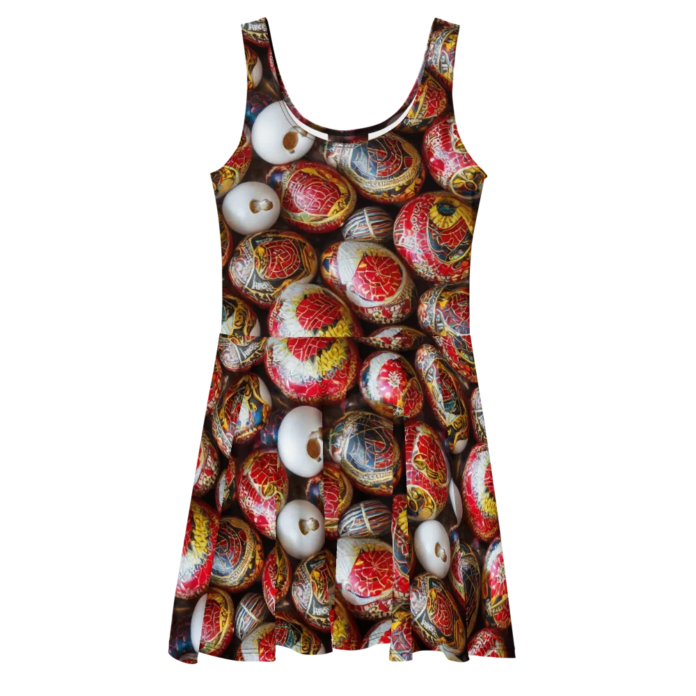 Crimson Carnival on Skater Dress — Front