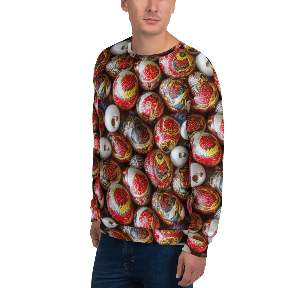 Crimson Carnival on Sweatshirt — Left Front