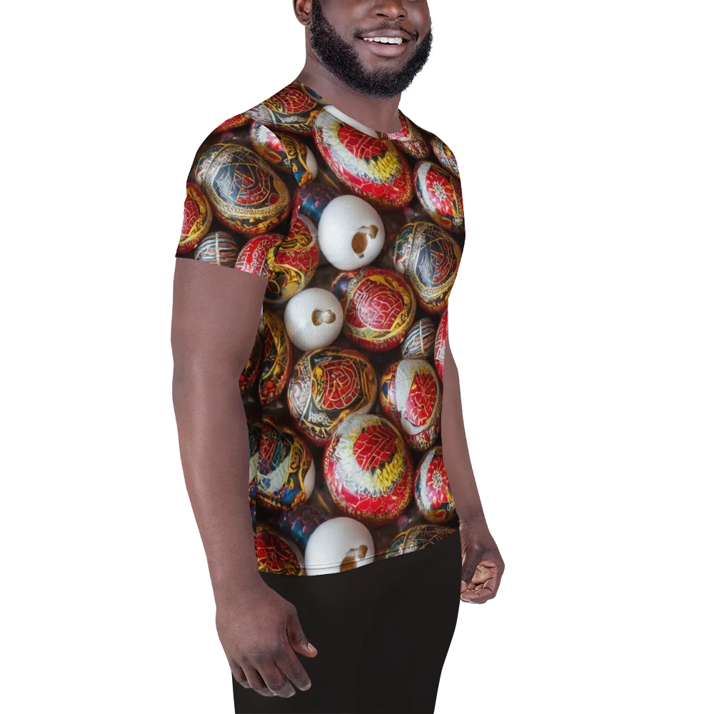 Crimson Carnival on Men's Athletic T-Shirt — Right