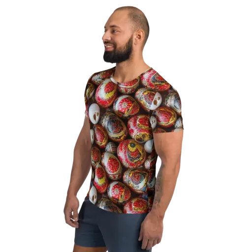 Crimson Carnival on a Men's Athletic T-Shirt