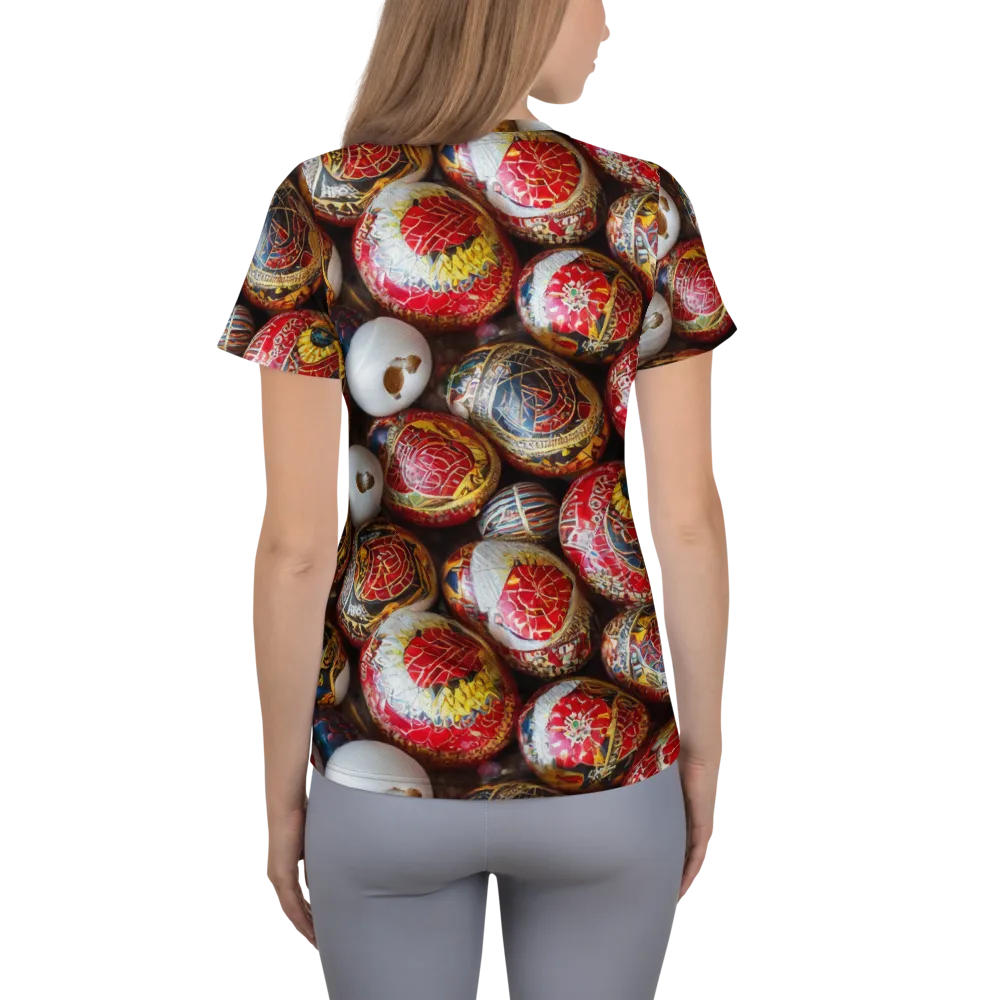 Crimson Carnival on Women's Athletic T-Shirt — Back