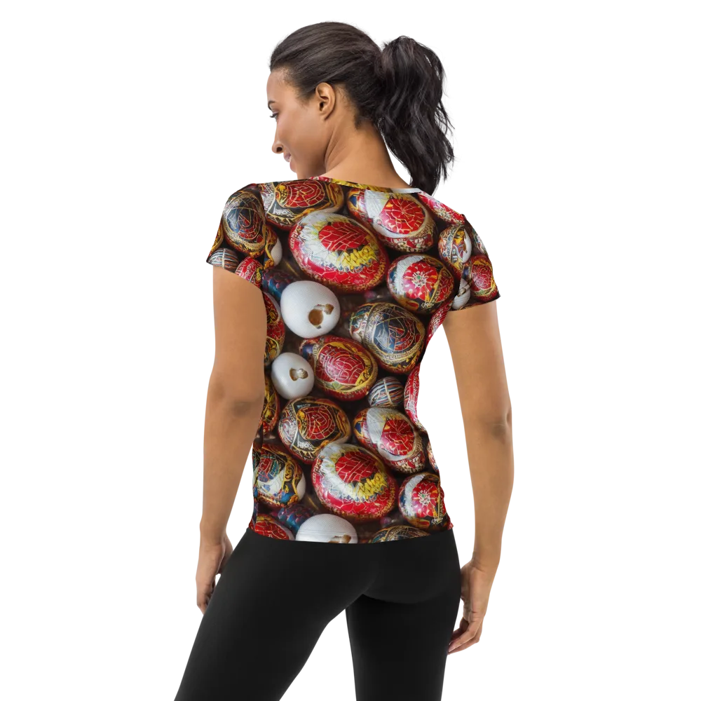 Crimson Carnival on Women's Athletic T-Shirt — Back
