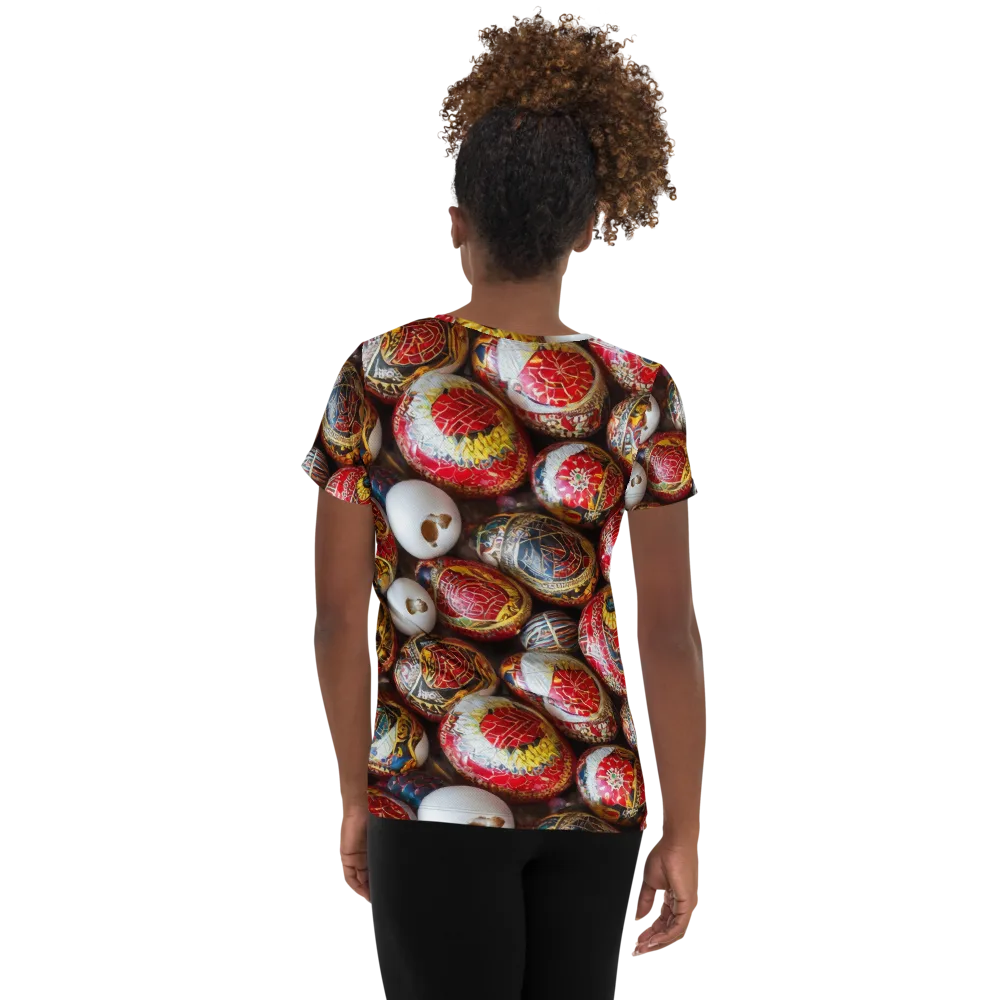 Crimson Carnival on Women's Athletic T-Shirt — Back