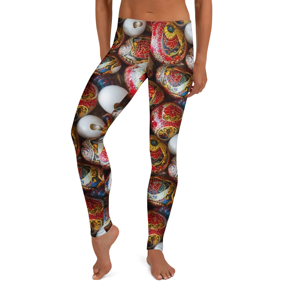 Crimson Carnival on Leggings — Front