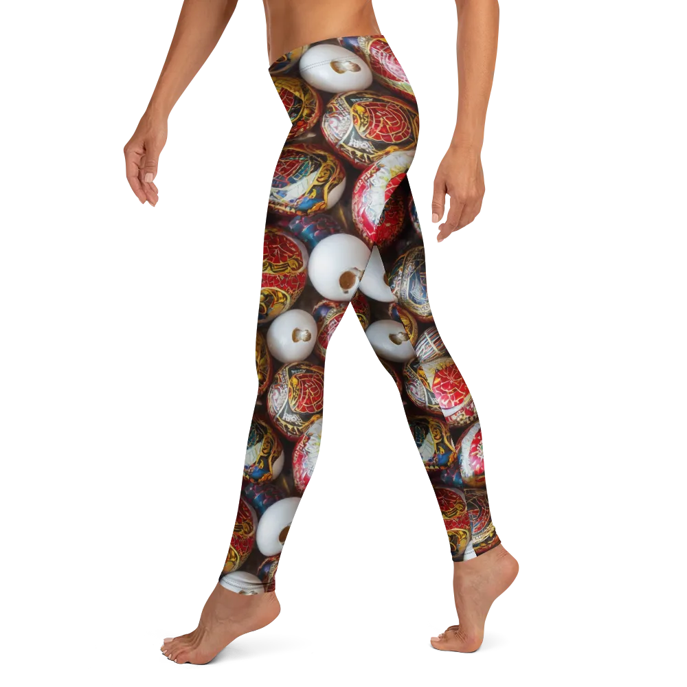 Crimson Carnival on Leggings — Left