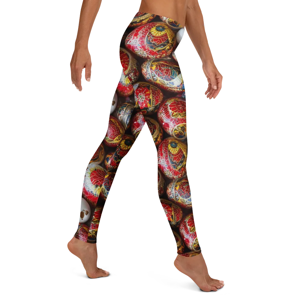 Crimson Carnival on Leggings — Right
