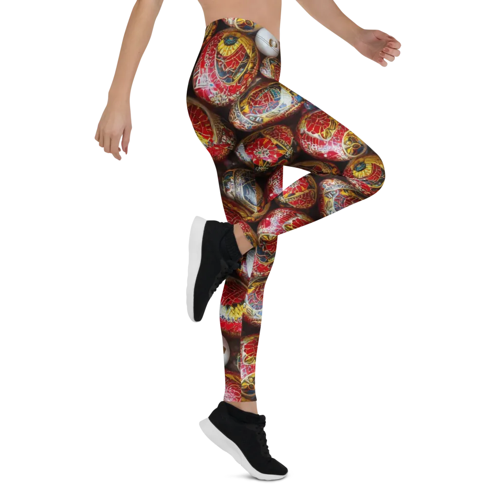 Crimson Carnival on Leggings — Right
