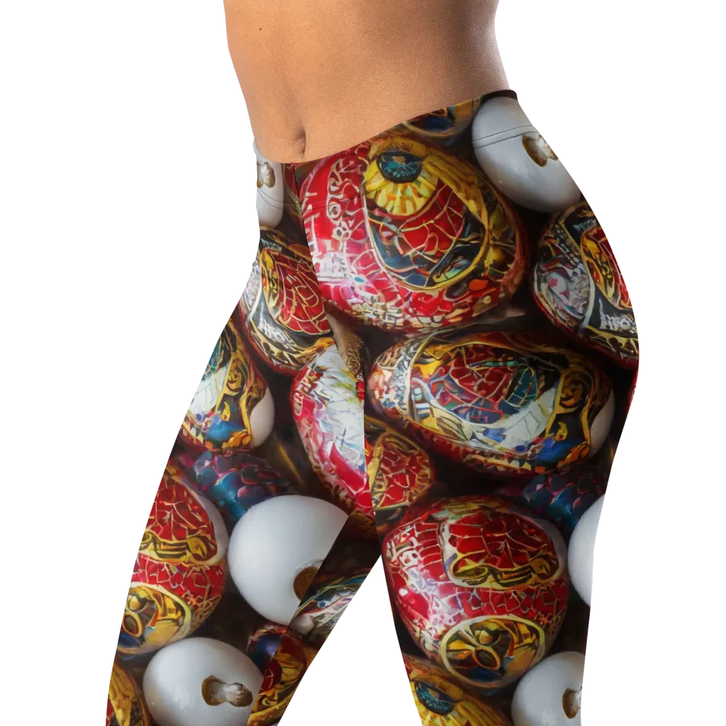 Crimson Carnival on Leggings — Left Front