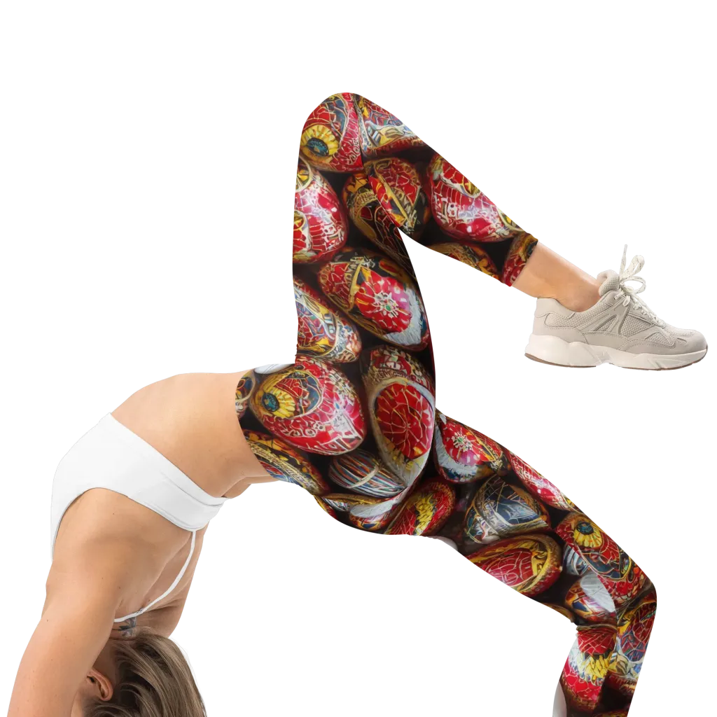 Crimson Carnival on Leggings — Right