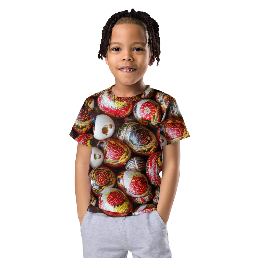 Crimson Carnival on Kids Crew Neck T-Shirt — Front