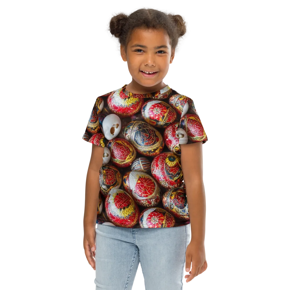 Crimson Carnival on Kids Crew Neck T-Shirt — Front