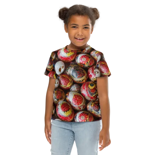 Crimson Carnival on a Kids Crew Neck T-Shirt