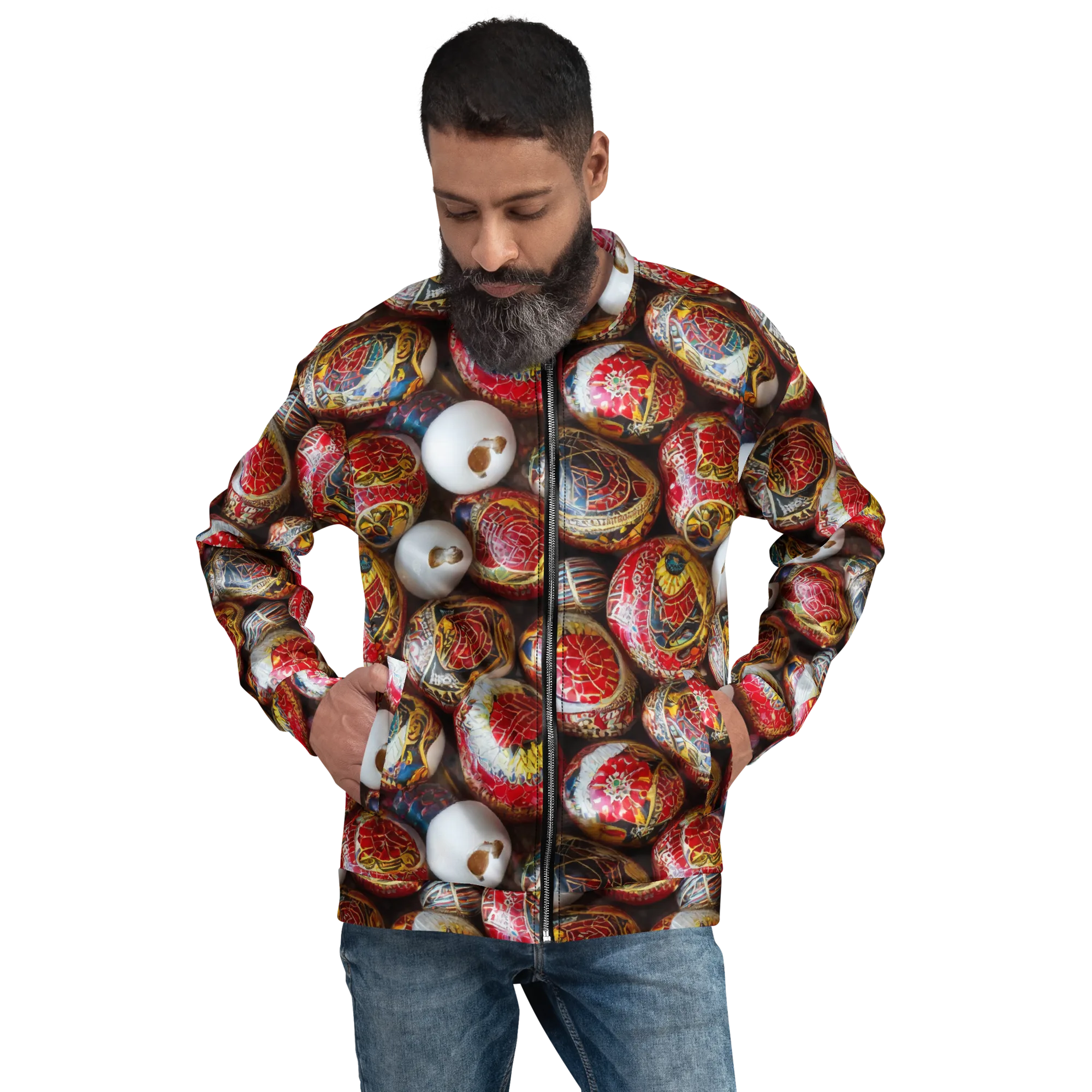 Crimson Carnival on Bomber Jacket — Front