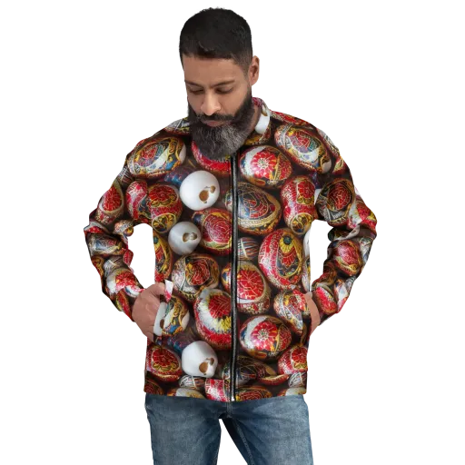 Crimson Carnival on a Bomber Jacket