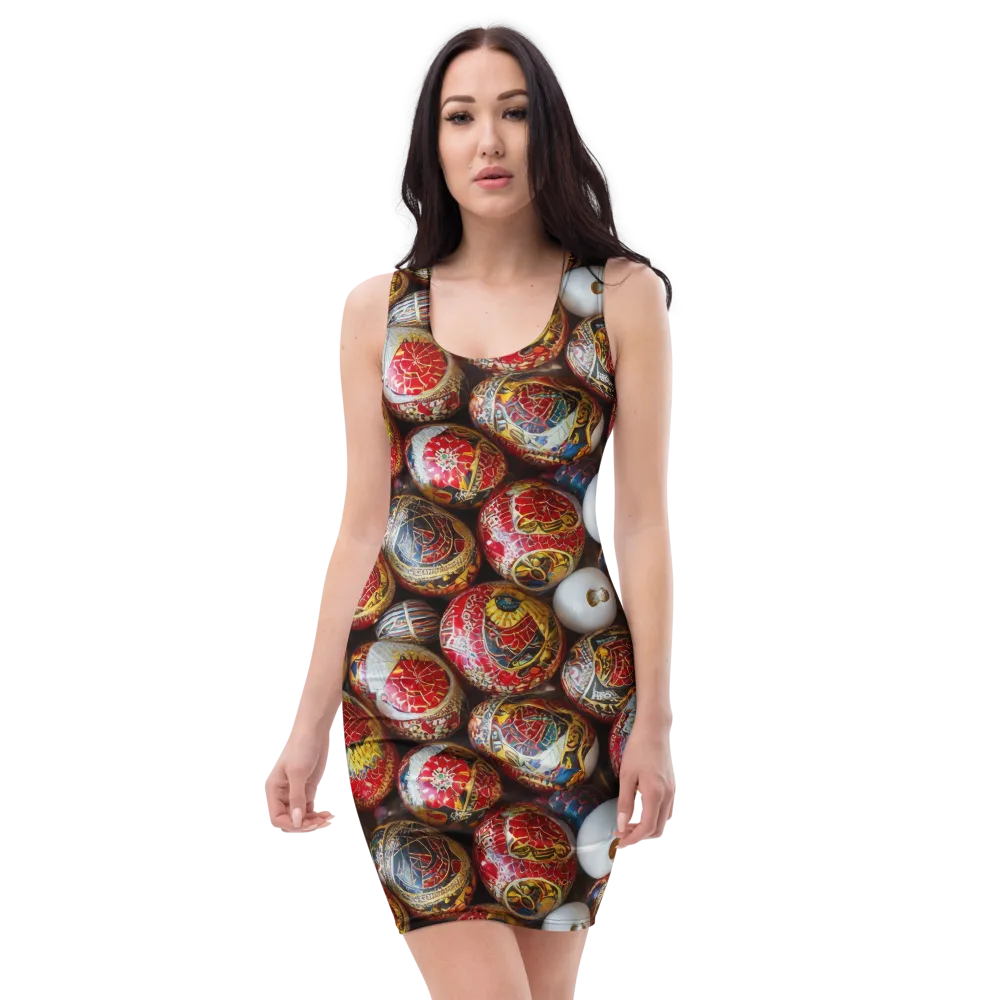 Crimson Carnival on Bodycon Dress — Front