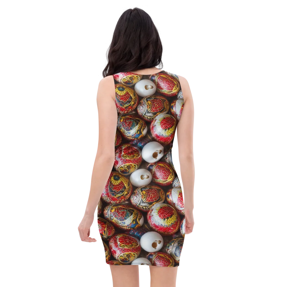 Crimson Carnival on Bodycon Dress — Back