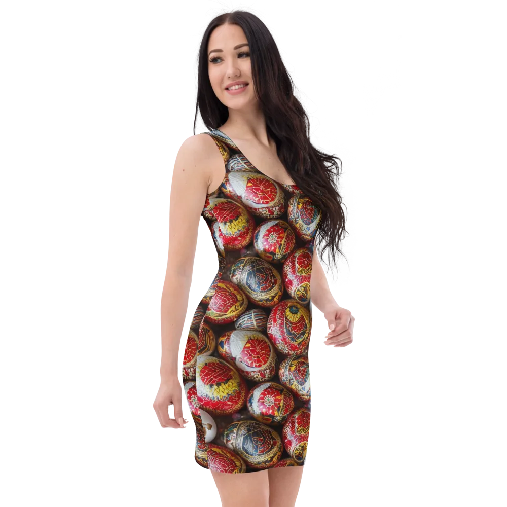 Crimson Carnival on Bodycon Dress — Right Front