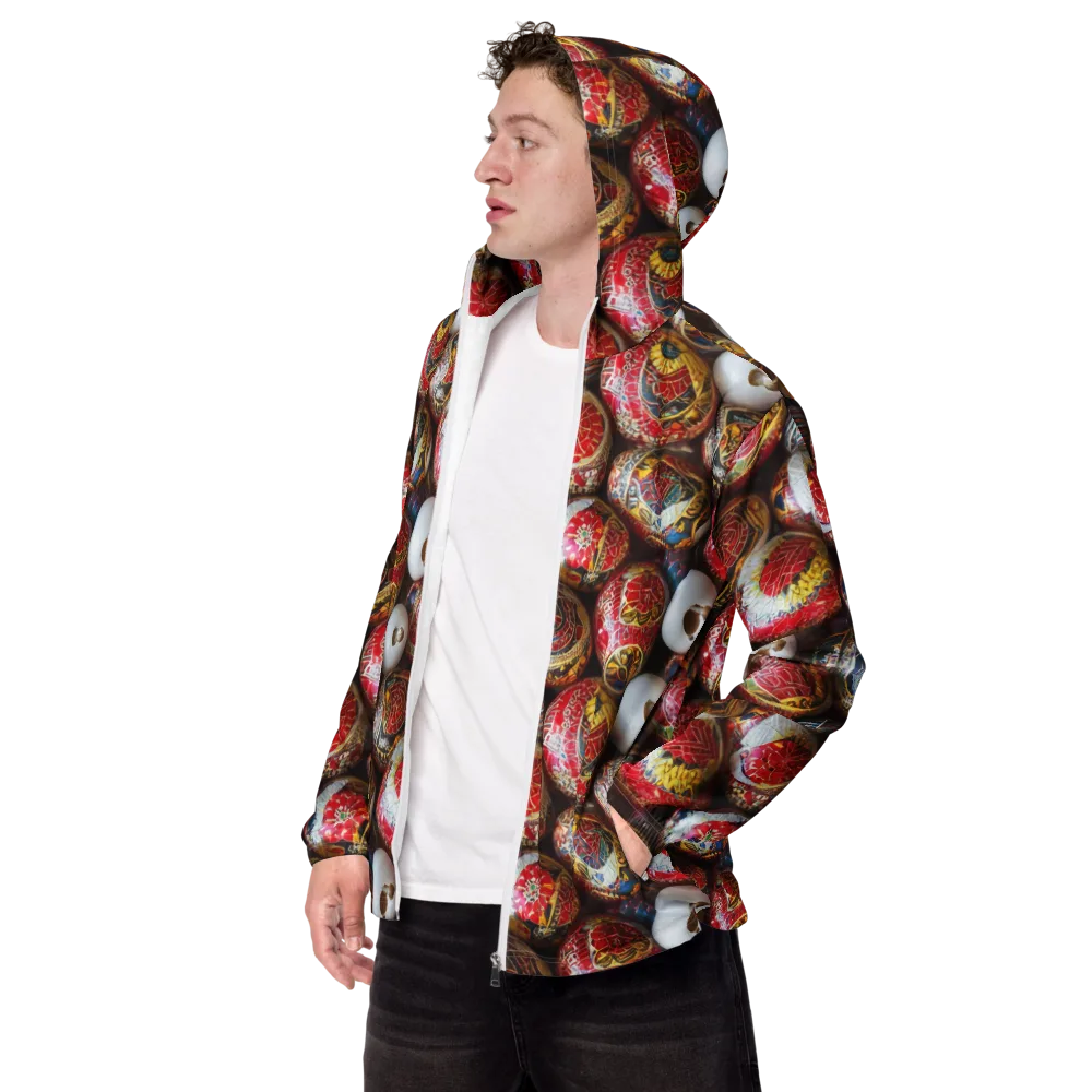 Crimson Carnival on Men's Windbreaker — Left Front