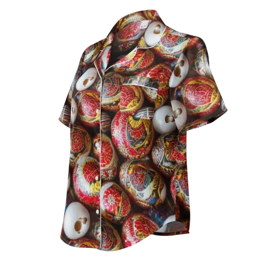 Crimson Carnival on a Women's Short Sleeve Pajama Top