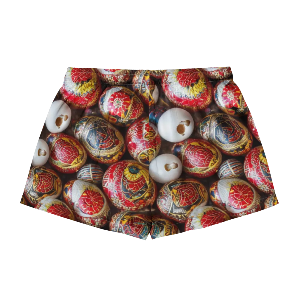 Crimson Carnival on Women's Pajama Shorts — Back