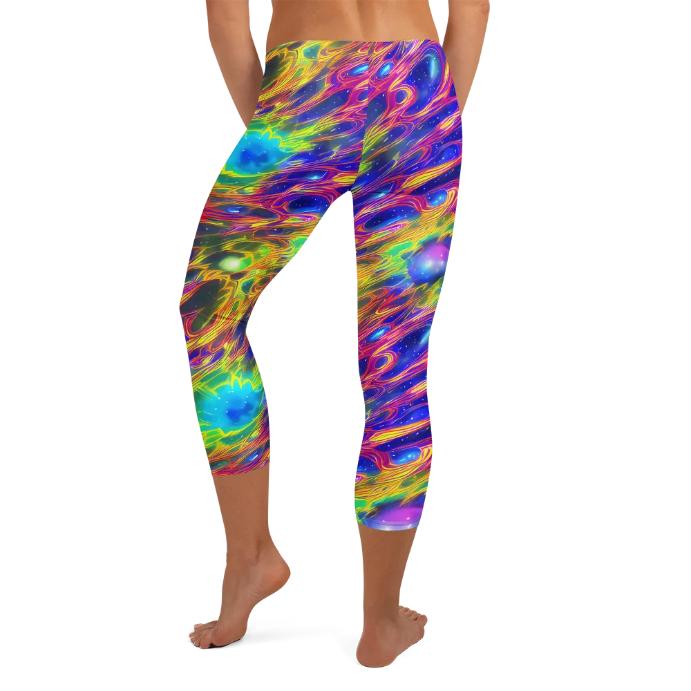 Orbiting Fever on Capri Leggings — Back