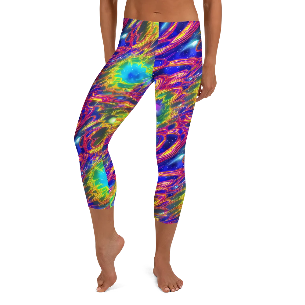 Orbiting Fever on Capri Leggings — Front